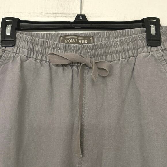 Women's Gray Jogger Pants Point Sur Linen - Picture 6 of 12